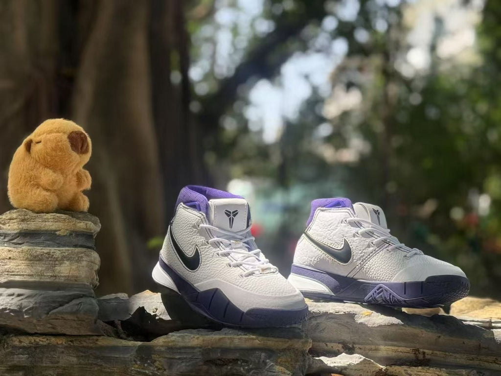 Nike Kobe 1 Kids' High-Top Sneakers White and Purple