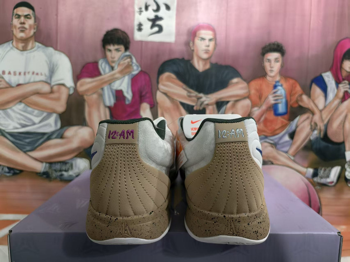 Nike 12·AM Basketball Sneakers White Blue Tan