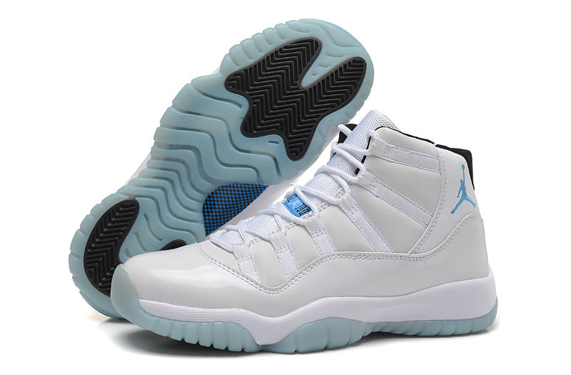Jordan Air Jordan 11 Retro High-Top Sneakers White and Blue