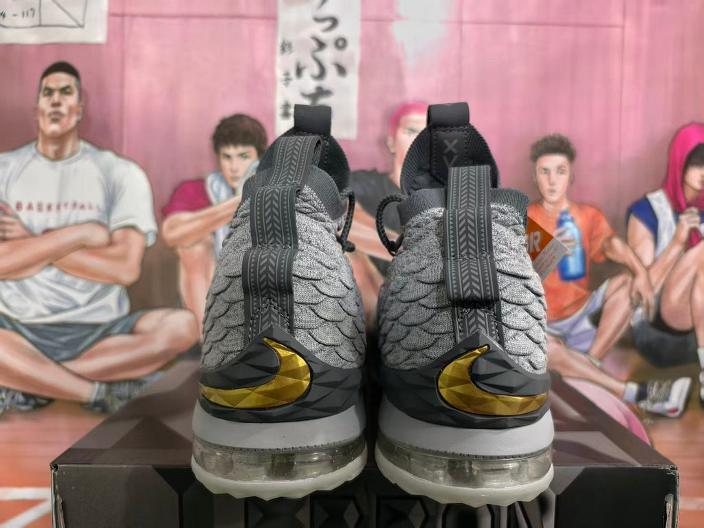 Nike Gray Gold High-Top Basketball Sneakers