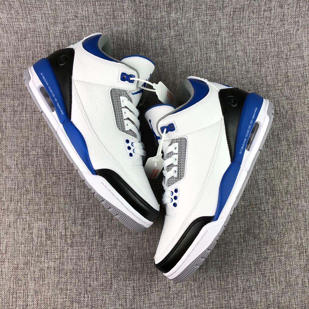 Fragment x Air Jordan 3 Sneakers White Blue Black CT8532-040