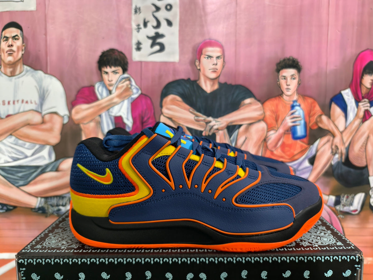 Nike Basketball Sneakers in Navy, Yellow and Orange