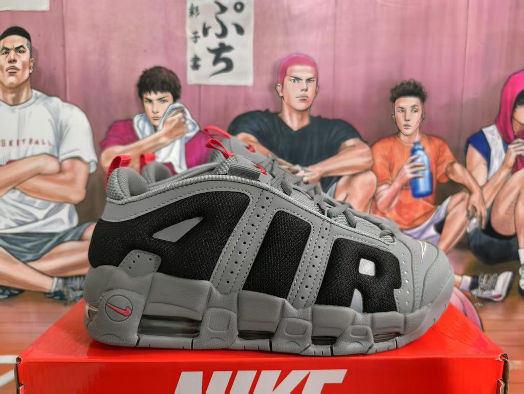 Nike Gray Black Sneakers with Red Details