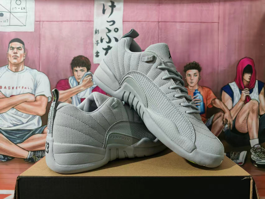 Jordan 12 Retro Wolf Grey Basketball Sneakers