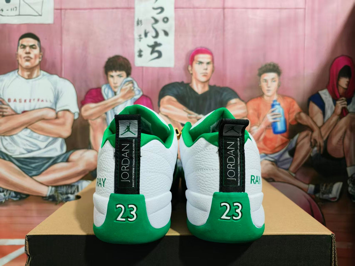 Jordan White Green Basketball Sneakers