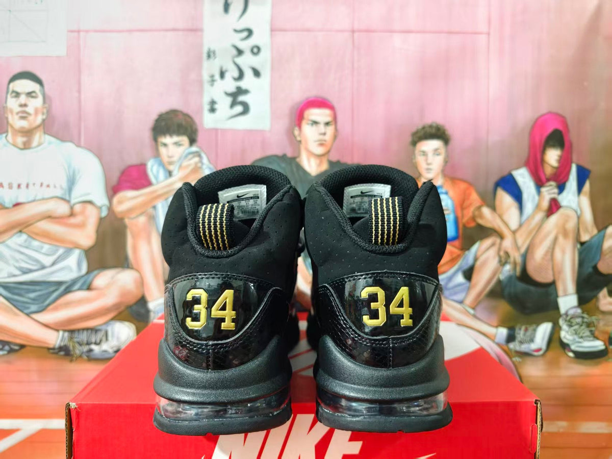 Nike Air More Uptempo Black Gold Basketball Sneakers