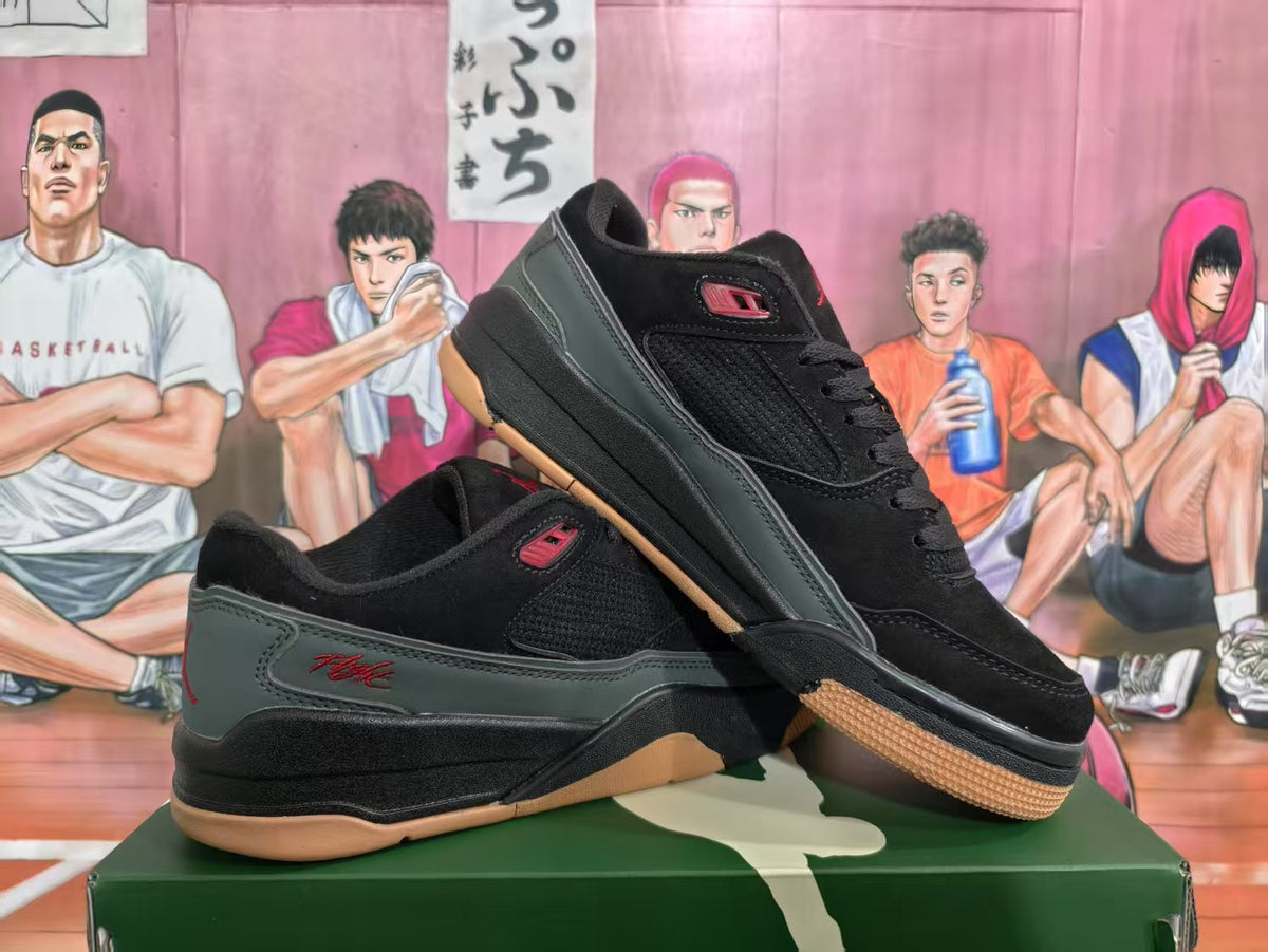 Jordan Black Green Low-Top Sneakers
