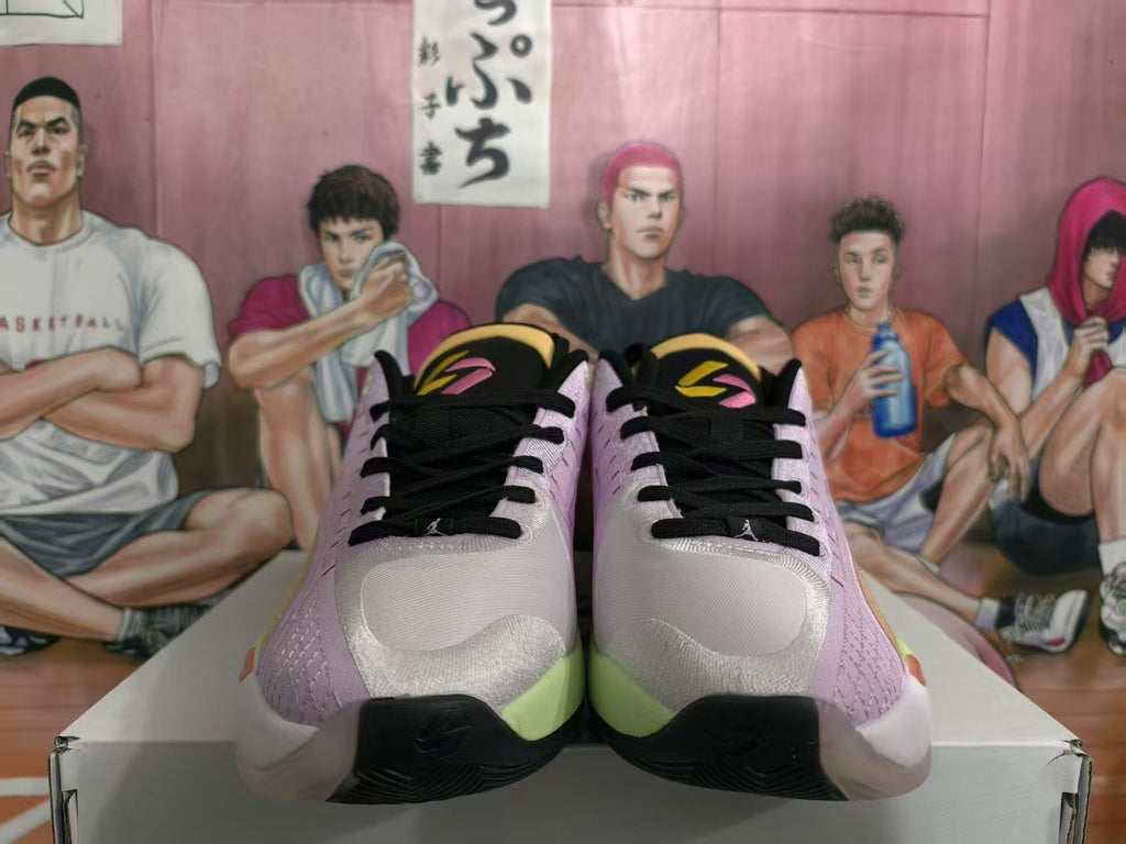 Jordan Sneakers Black, Pink and Green