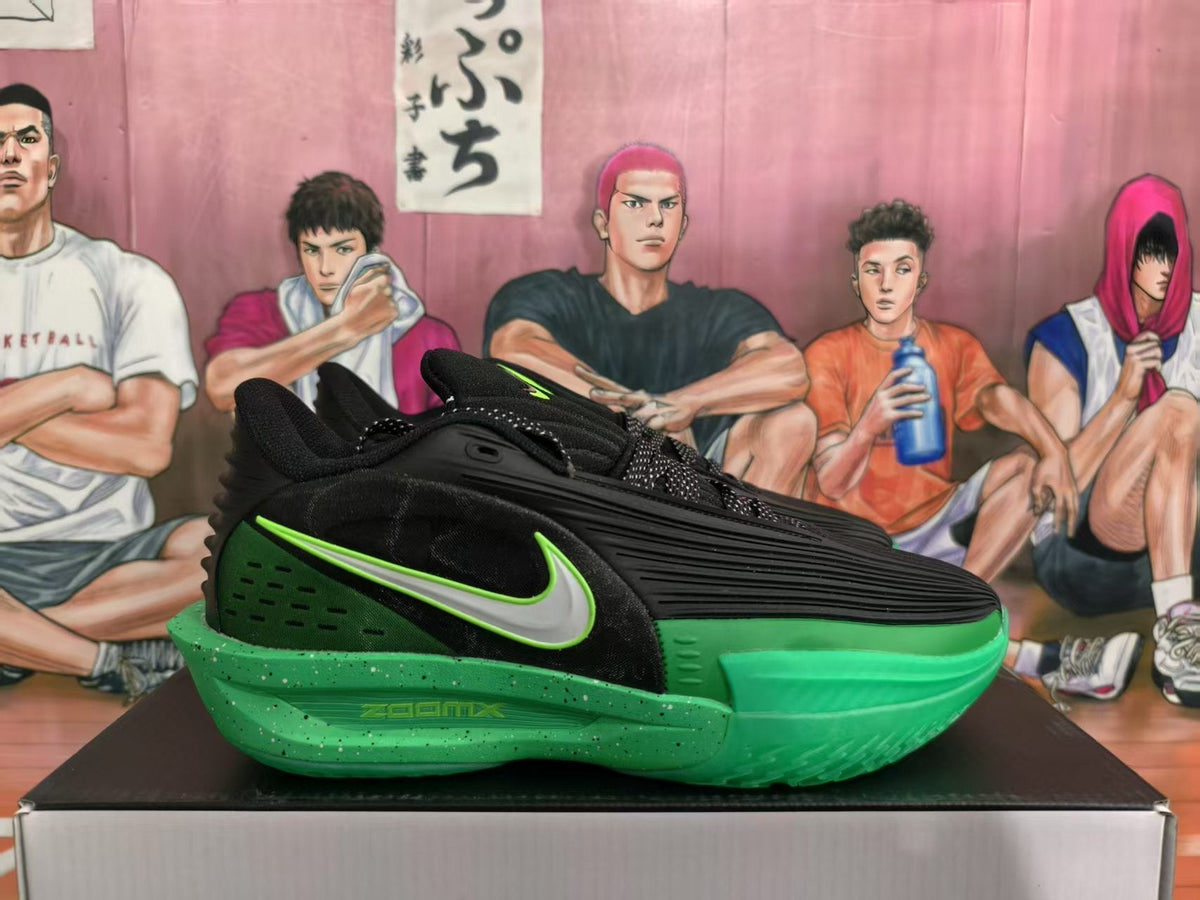Nike Black and Green Basketball Sneakers