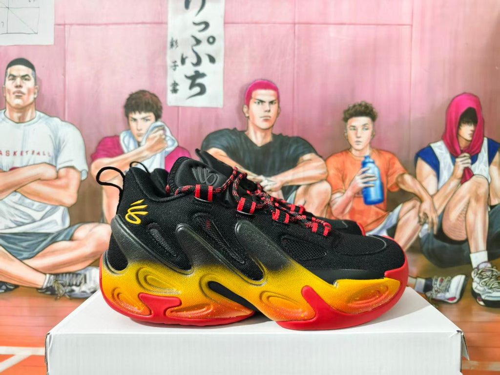 Under Armour Curry Basketball Shoes Black Yellow Red