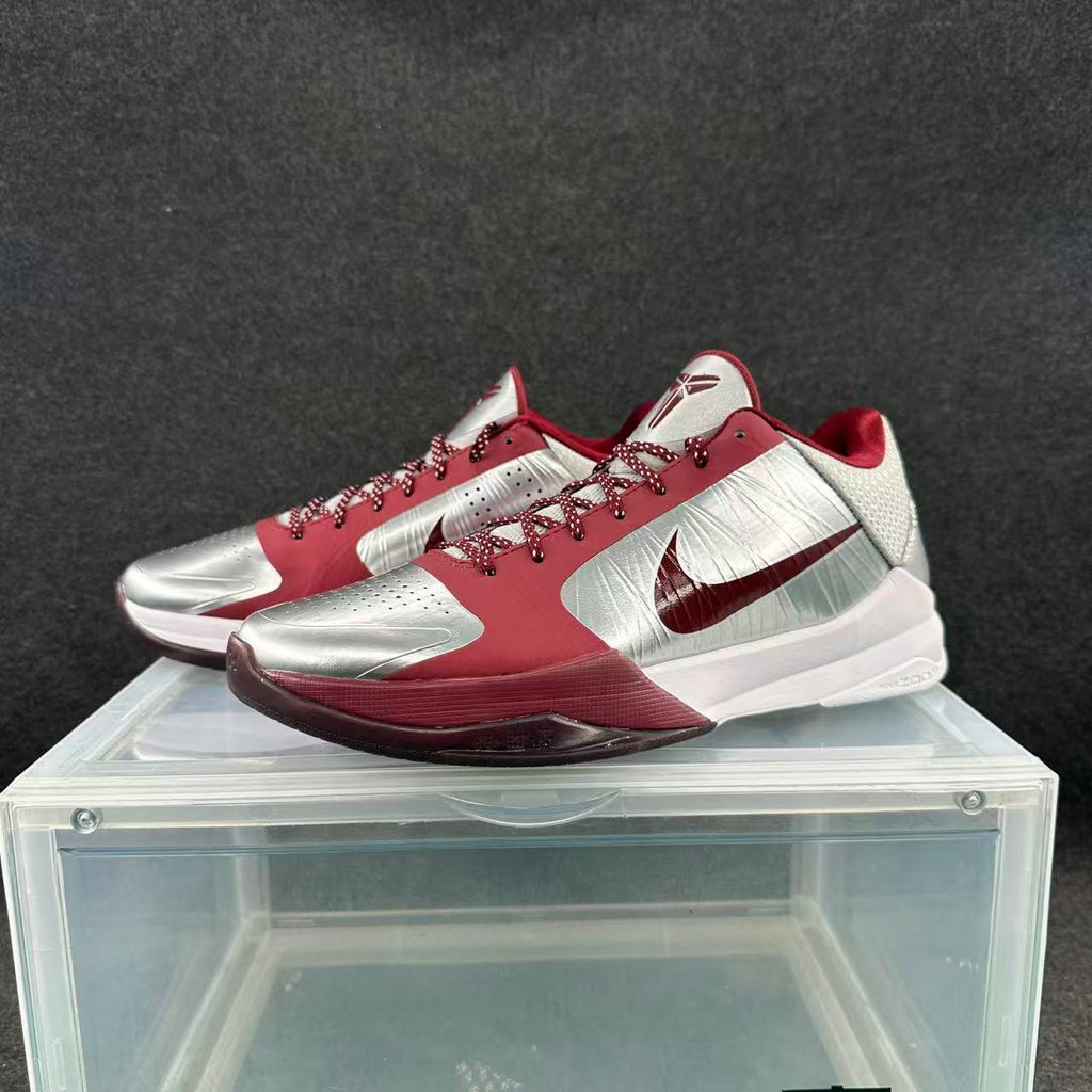 Nike Kobe Basketball Sneakers Silver Wine Red