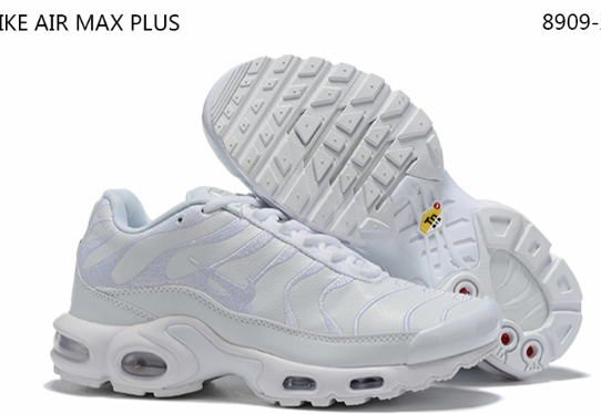 Nike Air Max Plus Sneakers, Black and White Leather Style