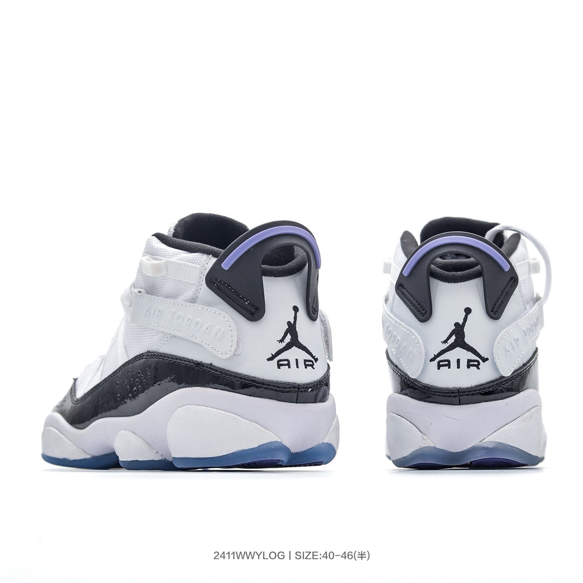 Jordan 6 Rings White Black Purple Sneakers 2411WWYLOG