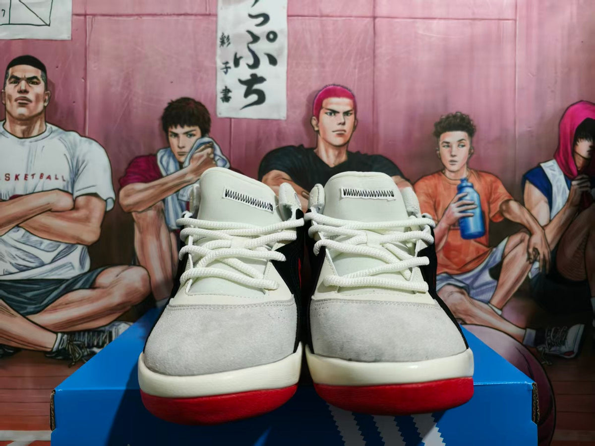 adidas Black White Red Basketball Sneakers