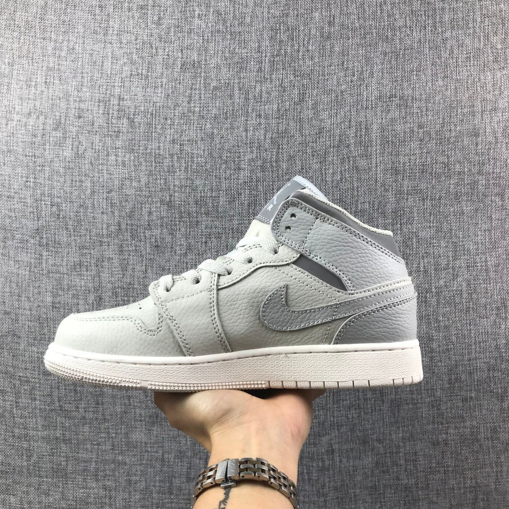 Jordan Air Jordan 1 Mid GS Light Bone Grey Fog Sneakers