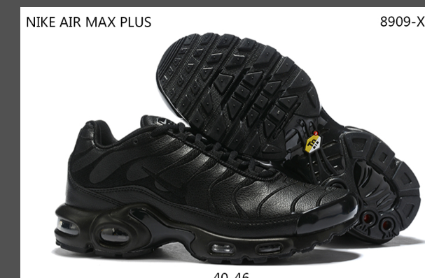 Nike Air Max Plus Sneakers, Black and White Leather Style