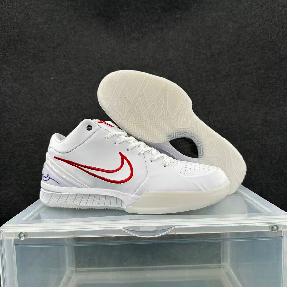 Nike White and Red Basketball Sneakers