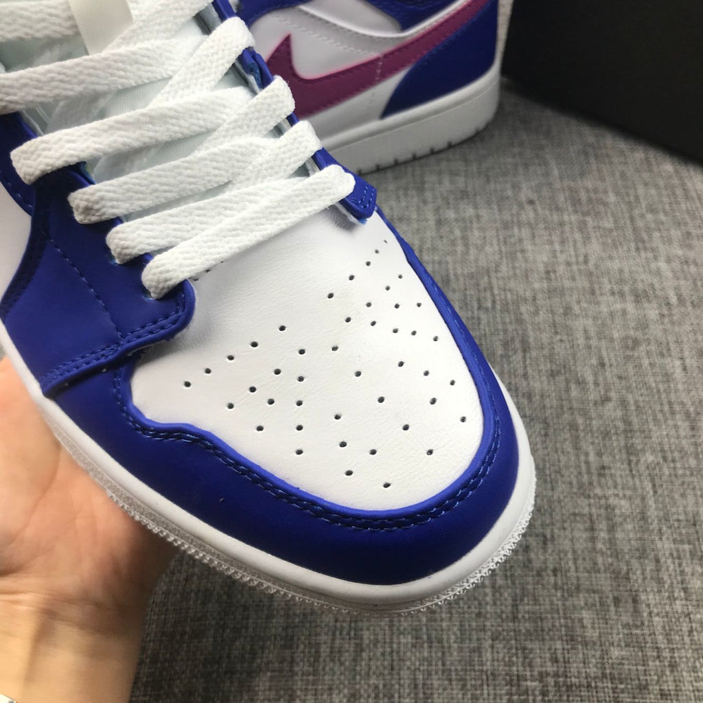 Jordan Air 1 Mid Blue Pink Sneakers 554724-451