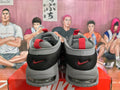 Nike Gray Black Sneakers with Red Details