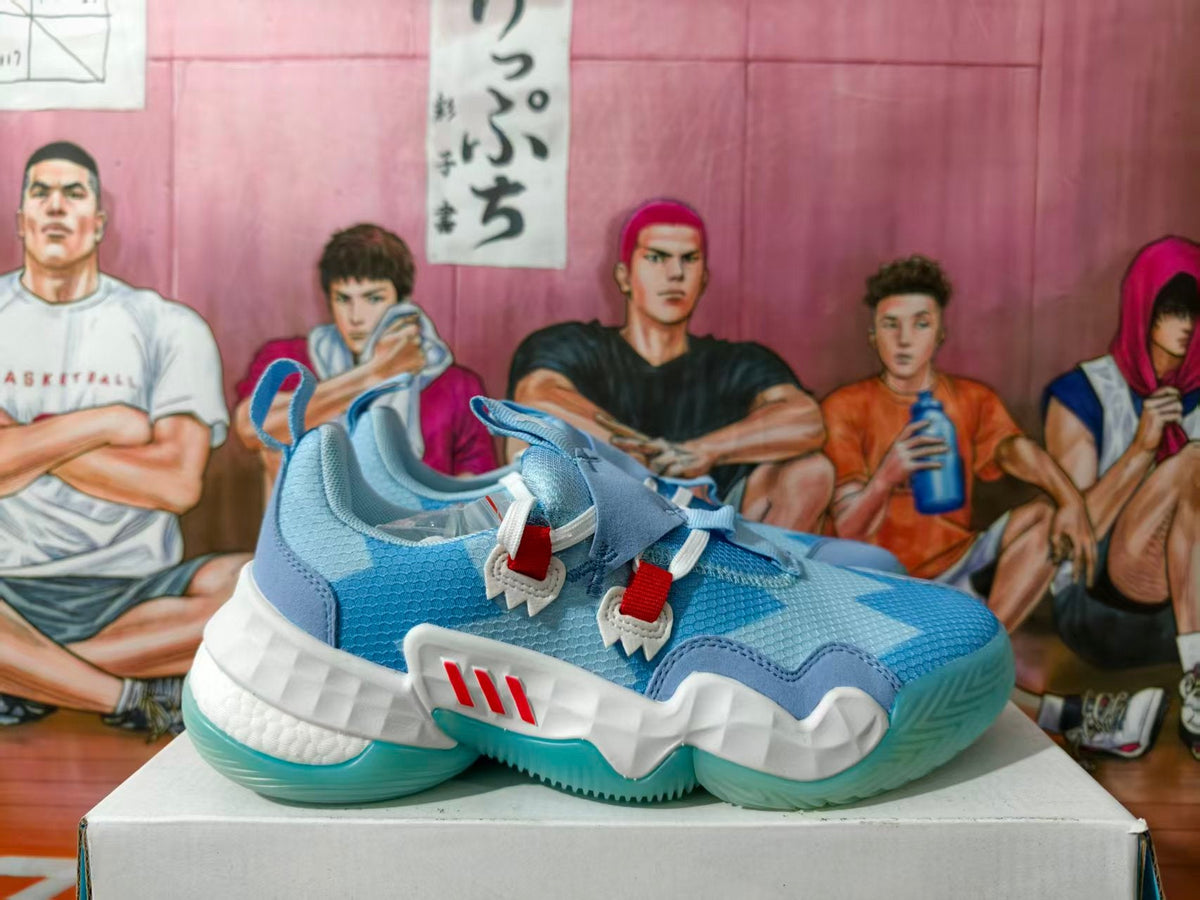 Blue Basketball Sneakers with Boost Detail