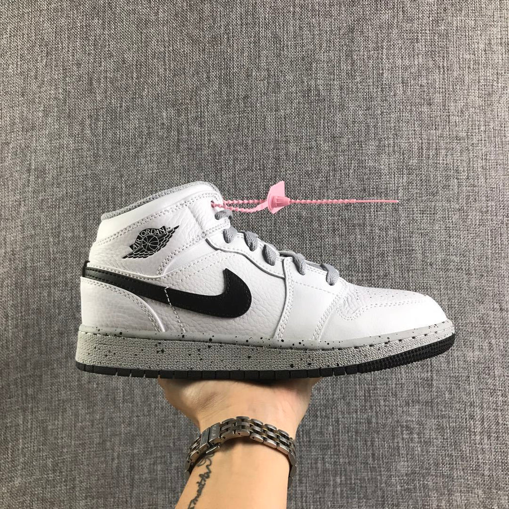 Jordan Air Jordan 1 Mid GS White Cement Sneakers
