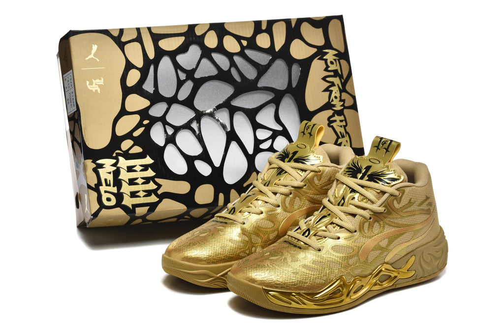 Puma 878-10 Basketball Sneakers Gold